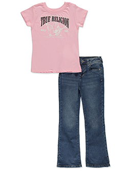 True Religion Girls' Graphic Tee and Flare Jeans Set