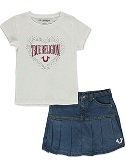 True Religion Girls' Tee and Denim Skort Set