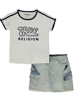 True Religion Girls' Graphic Tee and Cargo Skort Set