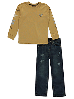 True Religion Boys' 2-Piece Long-Sleeve Shirt and Jeans Set