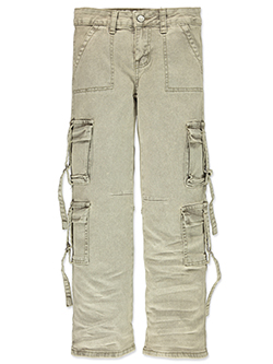 VIP Jeans Girls' Cargo Pants with Strap Pockets