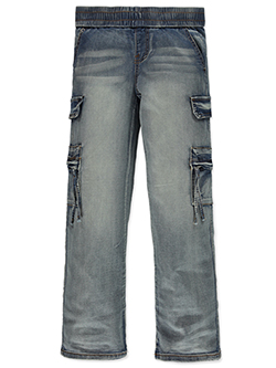 Girls' V.I.P. Jeans Cargo Pants with Drawstring Zipper Pockets