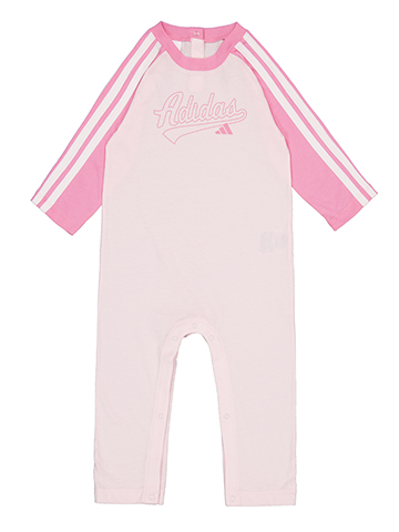 Adidas Baby Girls' Long Sleeve Three-Stripe Tricot Romper - CookiesKids.com