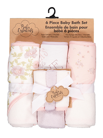 Baby Essentials 6-Piece Hooded Towel and Washcloth Set - CookiesKids.com