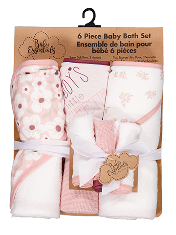 Baby Essentials 6-Piece Hooded Towel and Washcloth Set - CookiesKids.com