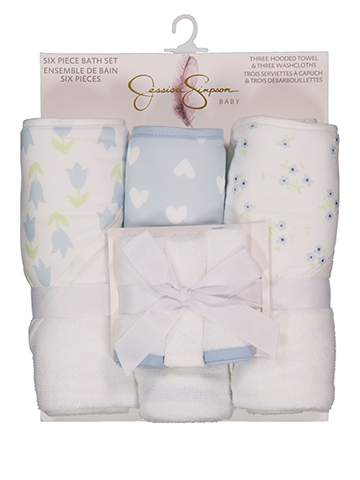 Jessica Simpson Baby Boys' Six-Piece Floral and Hearts Bath Towel Set - CookiesKids.com