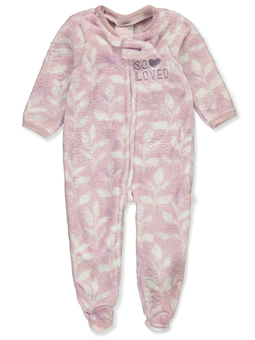 Little & Loved Baby Girls' Plush Footed Coveralls - CookiesKids.com