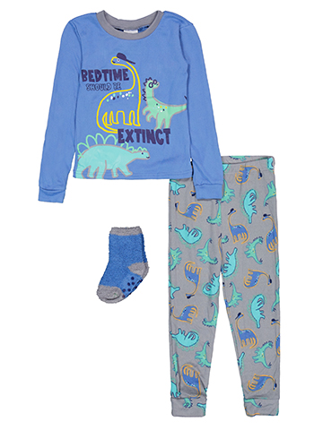 Mont Petit Baby Boys' Dinosaur Pajama Set with Socks - CookiesKids.com