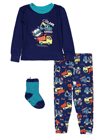 Mon Petit Baby Boys' Construction Pajama Set with Socks - CookiesKids.com