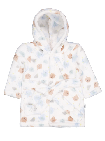 Duck Duck Goose Boys' Plush Hooded Robe with Bear Pattern - CookiesKids.com