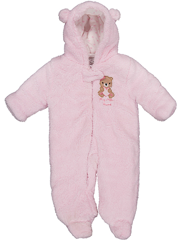 Duck Duck Goose Baby Girls' Bear Fleece Hooded Jumpsuit - CookiesKids.com