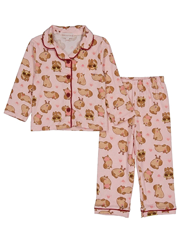 Princess Rose Baby Girls' Pajama Set with Animal Print Top and Pants - CookiesKids.com
