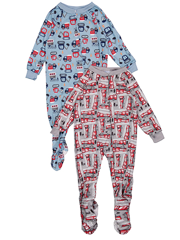 Mon Petit Baby Boys' Construction Equipment Footie Pajamas Set - CookiesKids.com