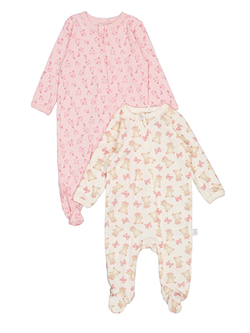 Duck Duck Goose Baby Girls' Two-Pack Zip-Up Footed Coveralls Set - CookiesKids.com