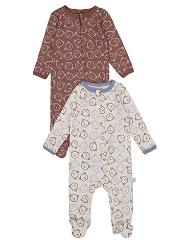 Duck Duck Goose Baby Boys' Bear Print Zip-Up Coverall Set, 2-Pack - CookiesKids.com