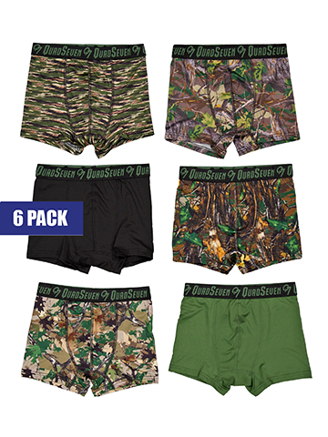 Quad Seven Boys' 6-Pack Camo Boxer Briefs Set - CookiesKids.com