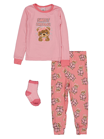 Mon Petit Girls' Sweet Dreams Pajama Set with Fuzzy Socks - CookiesKids.com