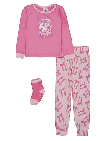 Mon Petit Girls' Unicorn Pajama Set with Fuzzy Socks - CookiesKids.com