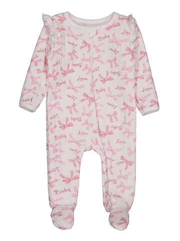Duck Duck Goose Baby Girls' Long Sleeve Sleep Romper with Feet - CookiesKids.com