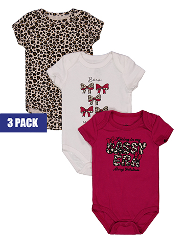 Millie & Myles Baby Girls' 3-Pack Bodysuits Set - CookiesKids.com