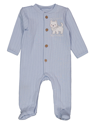 Duck Duck Goose Baby Boys' Ribbed Puppy Footie with Button Front - CookiesKids.com