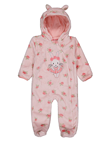 Little Joy Baby Girls' Zip-Up Bunny Hooded Fleece Romper - CookiesKids.com