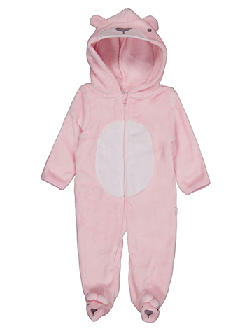 Duck Duck Goose Baby Girls' Zip-Up Bear Ears Hooded Romper - CookiesKids.com