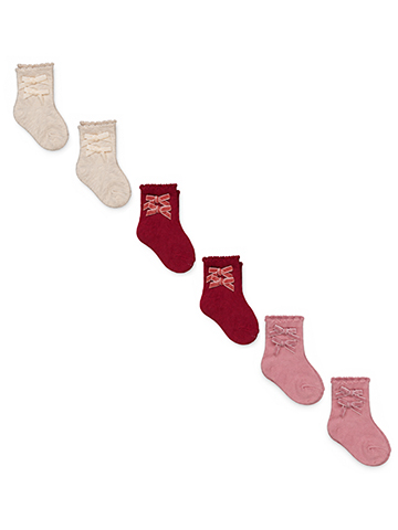 Princess Rose Baby Girls' 6-Pair Sock Set with Bow Details - CookiesKids.com