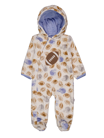 Duck Duck Goose Baby Boys' Hooded Football Print Footed Pram - CookiesKids.com