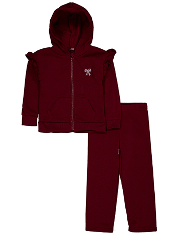 My Destiny Girls' Zip-Up Bow Hoodie and Pants Set with Puffed Shoulders - CookiesKids.com