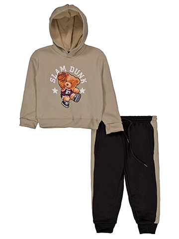 Quad Seven Boys' Slam Dunk Basketball Teddy Bear Hoodie Set - CookiesKids.com