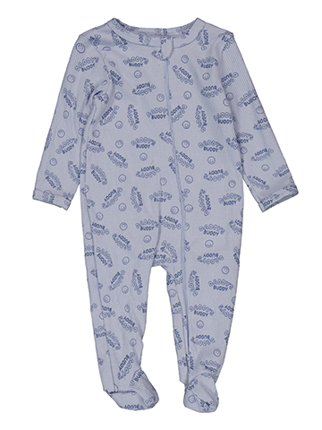 Duck Duck Goose Baby Boys' Zip-Up Smiley Print Footed Sleeper - CookiesKids.com