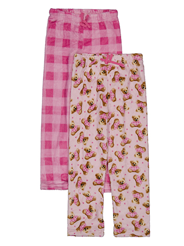 Delia's Girls' 2-Piece Gingham and Bear Print Pajama Pants Set - CookiesKids.com