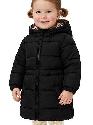 Arctic Hero Baby Girls' Full-Zip Leopard Print Fleece Lined Quilted Puffer Jacket with Hood - CookiesKids.com