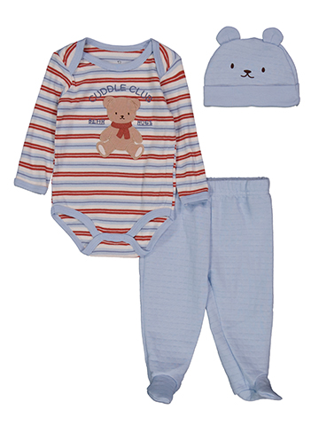 Duck Duck Goose Baby Boys' 3-Piece Cuddle Club Teddy Bear Bodysuit Set - CookiesKids.com