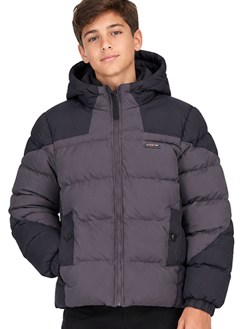 London Fog Boys' Full-Zip Heavy Quilted Puffer Jacket with Hood - CookiesKids.com