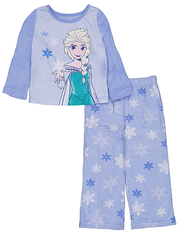 Disney Frozen Girls' 2-Piece Elsa Long-Sleeve Microfleece Pajama Set - CookiesKids.com