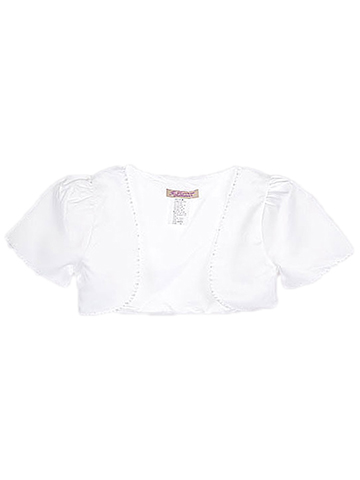 The Communion Collection “Pearly Trim” Satin Bolero (Sizes 6 – 18) - CookiesKids.com