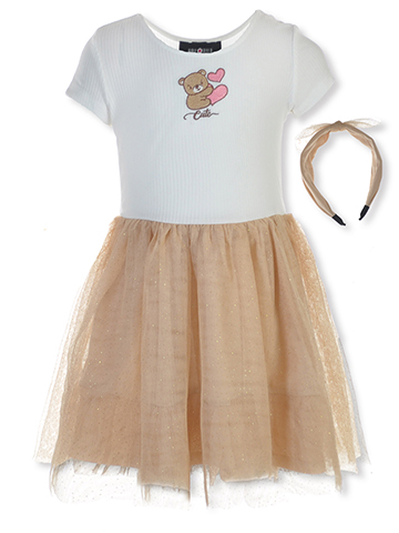 Amy Byer Girls' 2-Piece Bear Headband Dress Set - CookiesKids.com