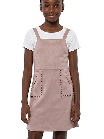 Amy Byer Girls' Embellished Suede Dress and Tee Set - CookiesKids.com