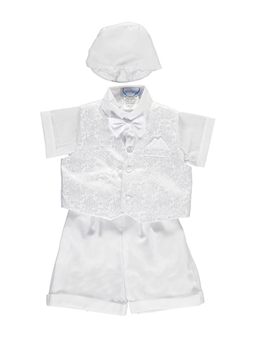 Precious Angels Baby Boys’ “Paisley Sheen” 4-Piece Christening Tuxedo - CookiesKids.com