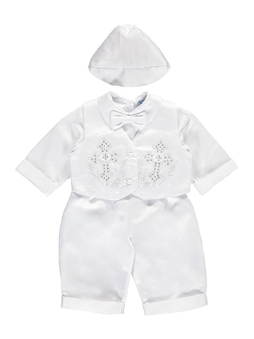 Precious Angels Baby Boys’ “Bejeweled Crosses” 4-Piece Christening Tuxedo - CookiesKids.com