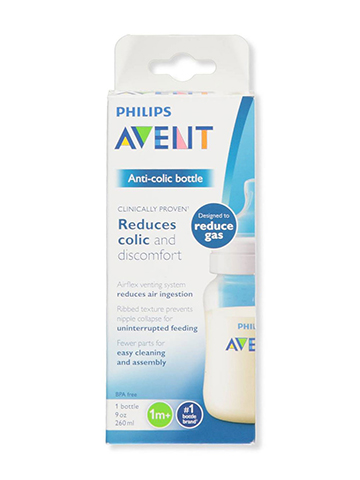 Avent Wide-Neck Anti-Colic Bottle (9 oz.) - CookiesKids.com