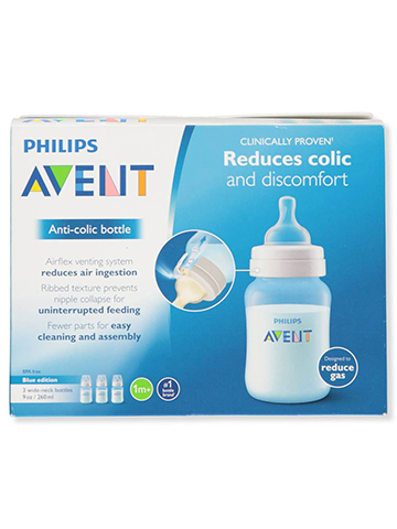Avent 3-Pack Wide-Neck Anti-Colic Bottles (9 oz.) - CookiesKids.com