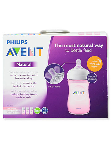 Avent 3-Pack Natural Wide-Neck Bottles (9 oz.) - CookiesKids.com