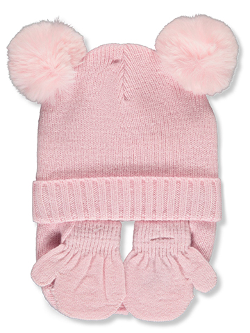 Baby Essentials Baby Girls' 2-Piece Hat Mittens Set - CookiesKids.com