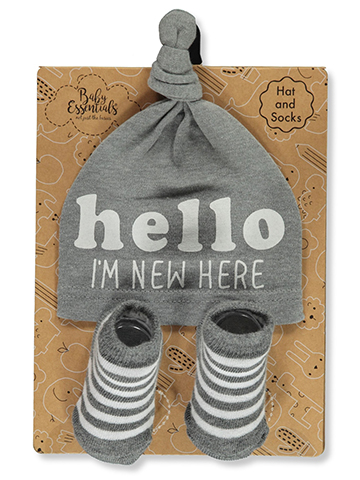 Baby Essentials Baby Boys' 2-Piece Booties Hat Set - CookiesKids.com