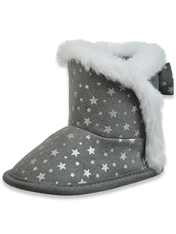 First Steps Baby Girls' Faux Fur Star Boots - CookiesKids.com