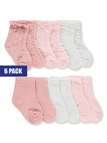 Koala Baby Baby Girls' 6-Pack Crew Socks - CookiesKids.com