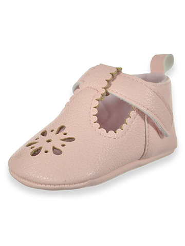 First Steps Baby Girls' Laser-Cut Moccasins Booties - CookiesKids.com